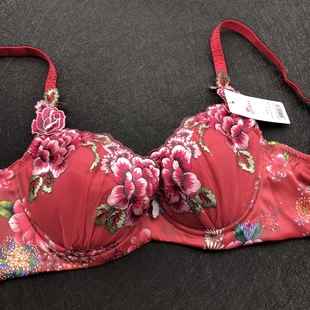 桑 红棉袄花色立体杯显小软钢圈超舒适三排扣 75B 80B