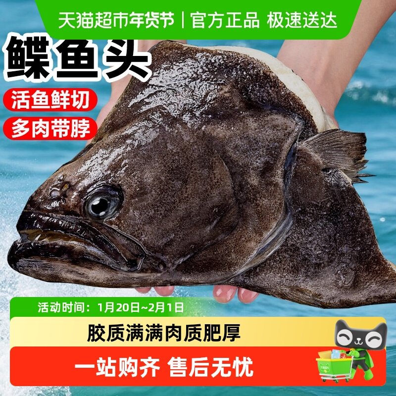 海仙部落格陵兰鲽鱼头整条分割鸦片鱼头新鲜冷冻比目鱼特大,水产肉类/新鲜蔬果/熟食,鲽鱼,淘宝优惠券,粉丝福利购,淘宝优惠卷
