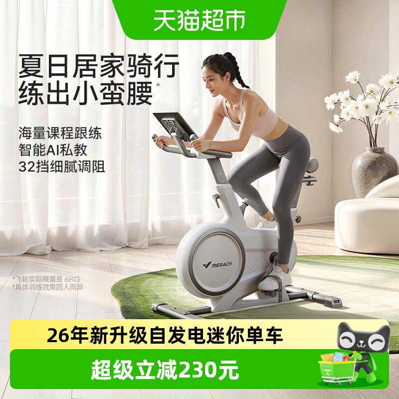 麦瑞克动感单车家用静音健身运动自行车室内减肥自发电绝影S03