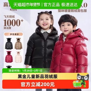 【时装周同款】高梵黑金儿童鹅绒服短款耳朵羽绒服北欧系列羽绒服