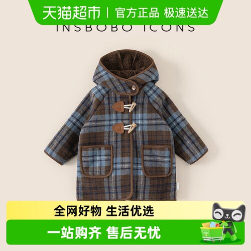 INSbobo精致系扣设计呢大衣