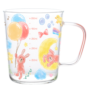 cybil创意个性高硼硅玻璃杯带刻度早餐杯大容量可爱杯子女耐冷热