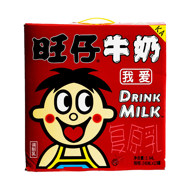 旺仔牛奶饮料礼盒旺旺12罐特浓