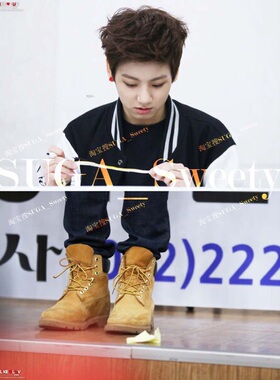田国JUNGKOOK防弹少年团BTS同款欧美风马丁靴子小黄靴鞋子