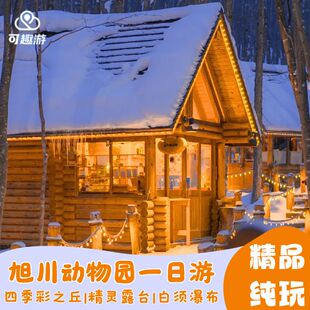 每天发团日本北海道旭川动物园一日游四季彩之丘精灵露台白须瀑布