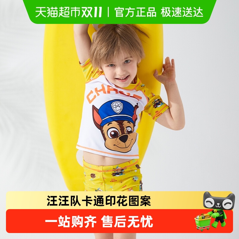 汪汪队男童分体游泳衣男孩夏季泳裤中小童泳装女童卡通穿脱方便