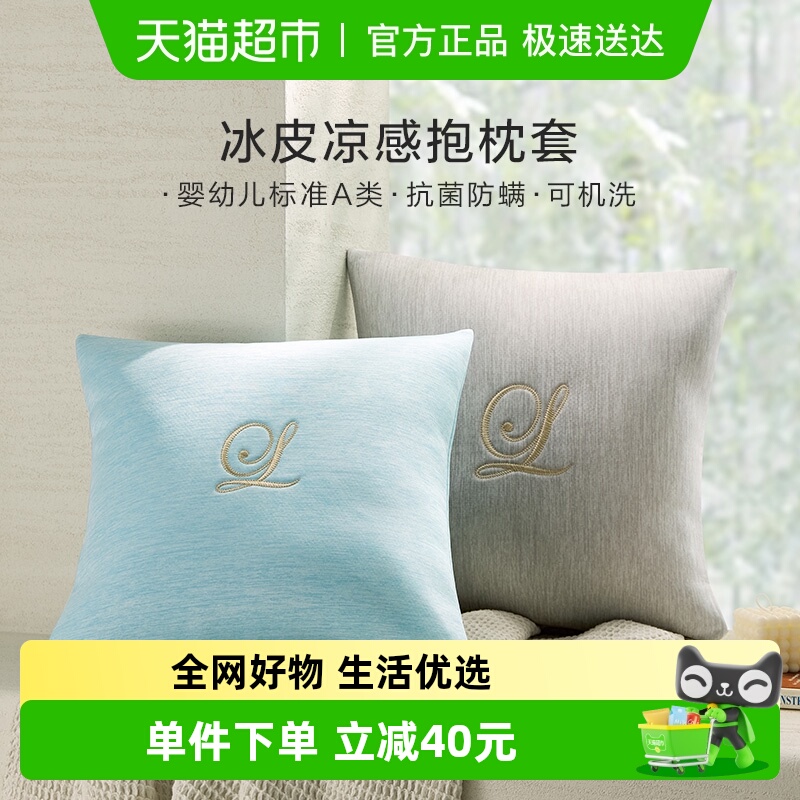 罗莱沙发客厅腰靠冰皮凉感抱枕套