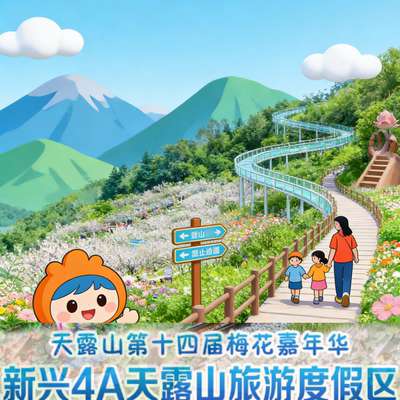[天露山旅游度假区-99双人天露山小火车单程套票]2大2小或2大2老赏花套票+第十四届梅花节+环山小火车