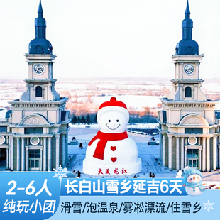【2-6人纯玩】东北哈尔滨旅游6天5晚长白山延吉雪乡亚布力跟团游