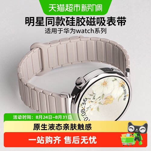 表带哥工字纹硅胶磁吸表带