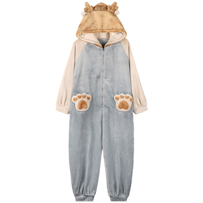 芬腾正品珊瑚绒秋冬卡通连体睡衣