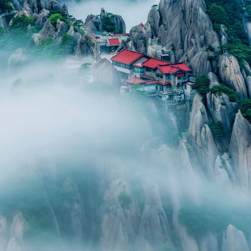 黄山玉屏楼宾馆丨迂风翡翠谷西海大峡谷光明顶九龙瀑