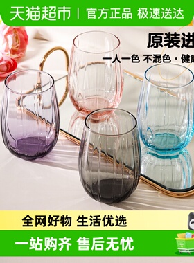 帕莎帕琦进口玻璃杯家用水杯创意彩色ins风透明简约水壶套装