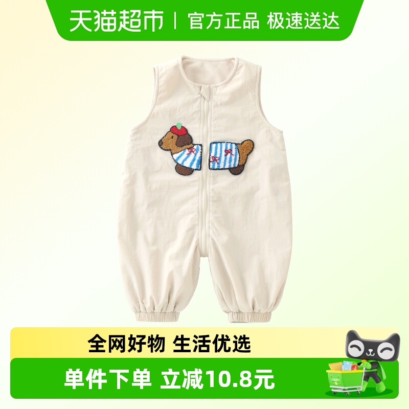 DUUDUU婴儿无袖连体衣春秋季衣服宝宝卡通背带裤新生儿哈衣外出服