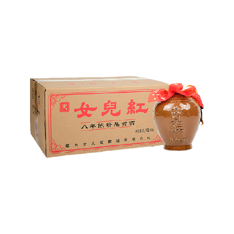 女儿红精品八年半干型绍兴黄酒1.5L*6坛装花雕酒15度坛装绍兴酒