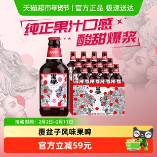 雪花啤酒黑狮果啤330ML*12瓶果味精酿啤酒麦芽酿造【覆盆子味】