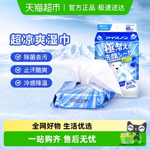 日本白元 冷感清凉止汗降温湿巾冰感擦汗去污夏天防暑去汗味