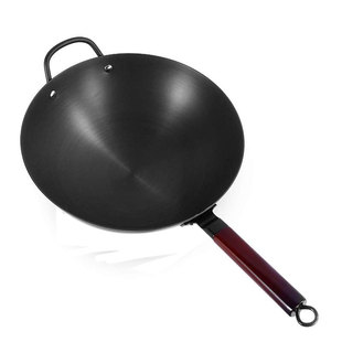 富硒康锅具超轻炒锅女士老人家用圆底防滑无涂层爆炒不生锈炒菜锅