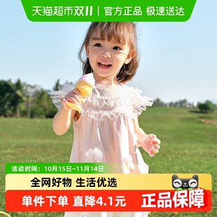精致甜美时尚 夏装 洋气 t恤婴儿女童上衣2025新款 巴拉巴拉宝宝短袖