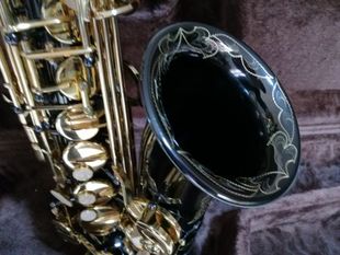 调性 镀亮黑镍管体 Alto saxophone 雕花 中音萨克斯