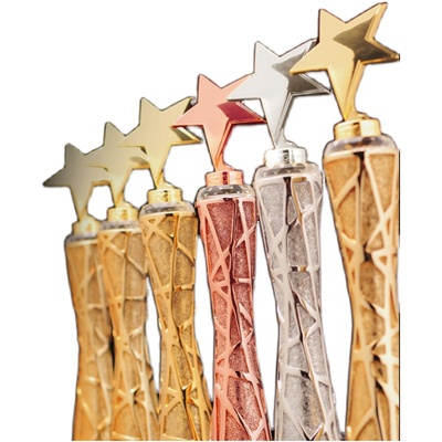 水晶奖杯定制五角星金属刻字