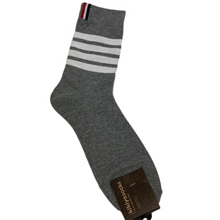 韩国男袜kikiyasocks东大门袜子拼色条纹袜筒商务中筒袜运动棉袜