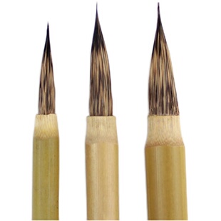 陶瓷勾线笔 单料 料半 双料毛笔 釉上彩绘新彩洋彩粉彩纯紫毫画笔