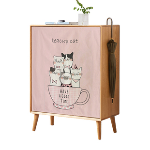 橱柜遮挡帘分水器天花板遮丑布艺燃气开关门洞棉麻隔断帘魔术贴