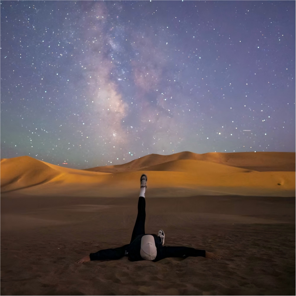 甘肃省敦煌鸣沙山观星-自由滑沙专业星空望远镜包含送回范围酒店