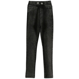 女童牛仔裤秋冬2025新款儿童弹力魔术裤一体加绒加厚修身铅笔裤子