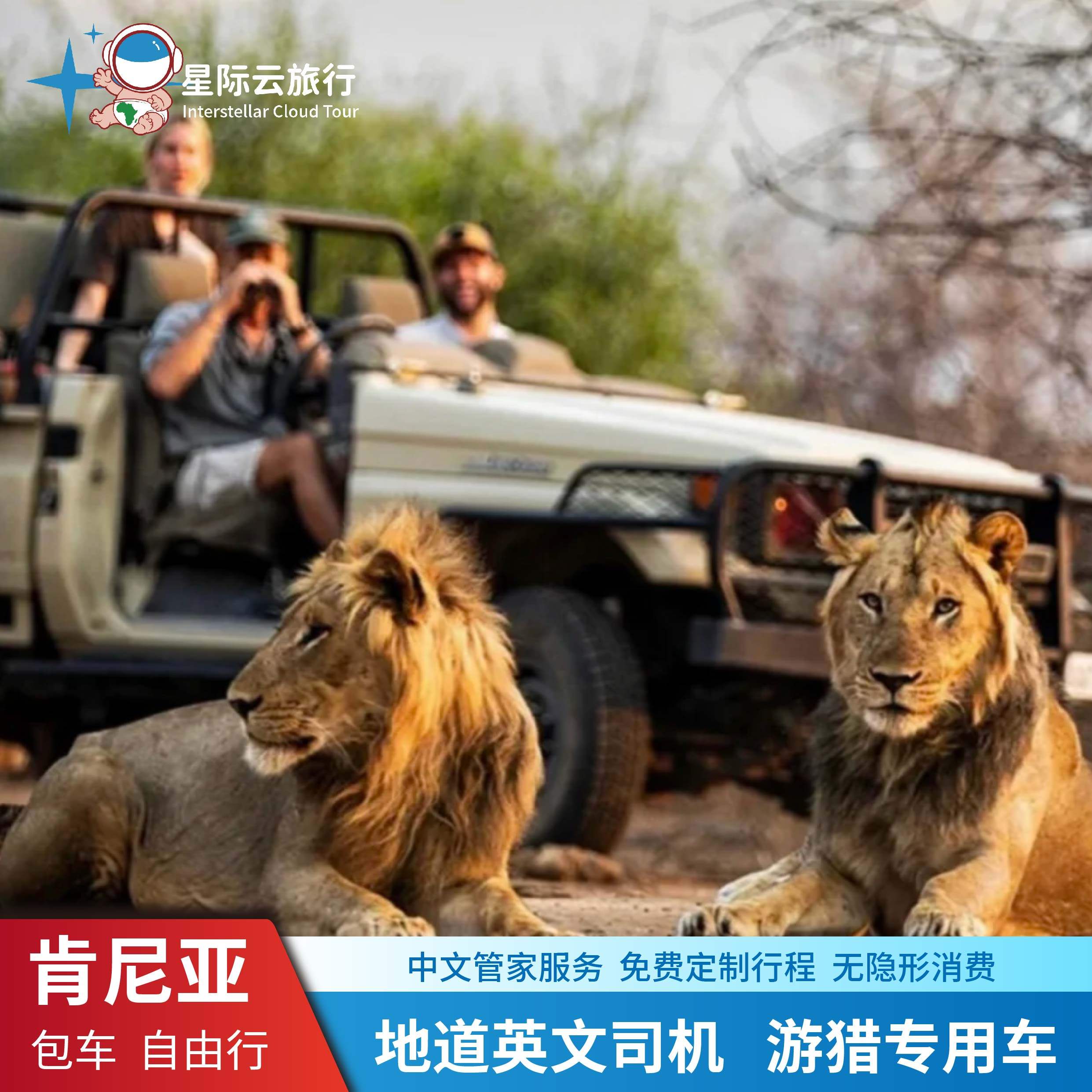 肯尼亚全程包车动物大迁徙（地道英文司机+游猎专用车+中文管家）