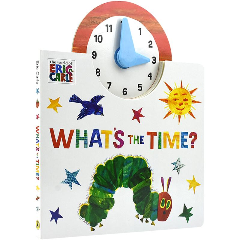 What‘s the Time? 几点了 Eric Carle 艾瑞卡尔 幼儿英语启蒙时钟认知 培养时间观念 操作玩具纸板书 儿童英文进口原版图书