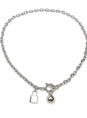 欧美风金属球ins钛钢情侣锁骨链