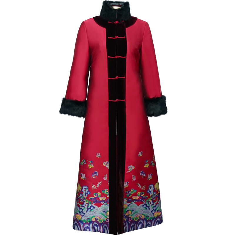 2025秋冬旗袍外套长袖加厚高端中式复古气质名媛显唐装瘦外披风衣