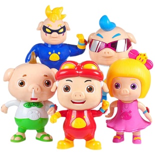 猪猪侠玩具五灵守卫者菲菲波比动漫公仔蛋糕装饰摆件儿童卡通礼物