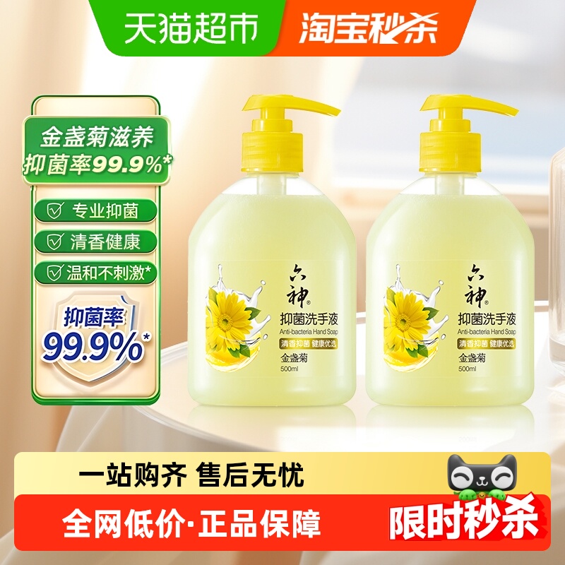 六神抑菌金盏菊洗手液500ml×2瓶