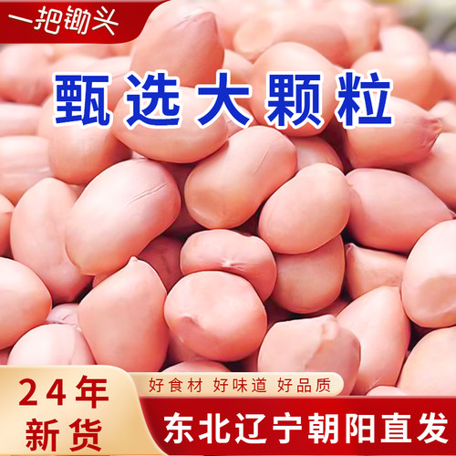 东北白沙花生米5斤现剥农家自种不带壳生粉红皮新鲜仁榨油24年
