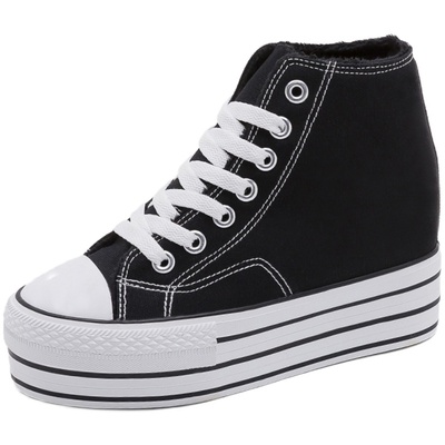 冬季新款二棉鞋女厚底加绒高帮