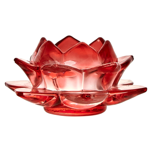 用品包邮七彩酥油烛台座高透光水晶莲花灯座供灯具七色莲花灯座