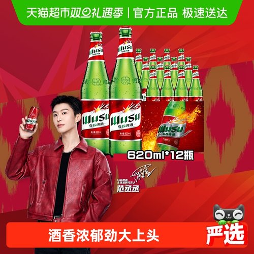 乌苏啤酒整箱装啤酒620ml×12瓶