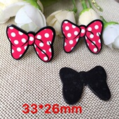 26MM树脂压克力饰品DIY胸针配件玫红领结DIY发饰胸针发夹配件