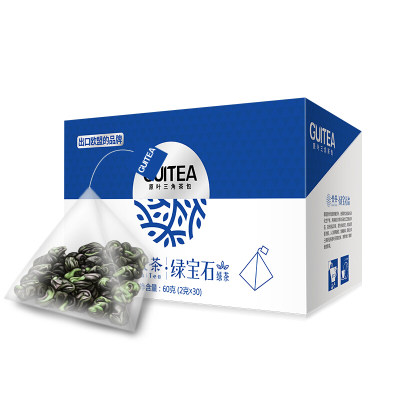 贵茶绿宝石绿茶浓密香型三角茶包60g