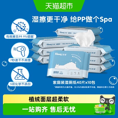 舒洁40p*10包湿厕纸