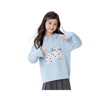 左西童装女童毛衣polo衫儿童春装2026新款女孩大童超好看针织衫潮