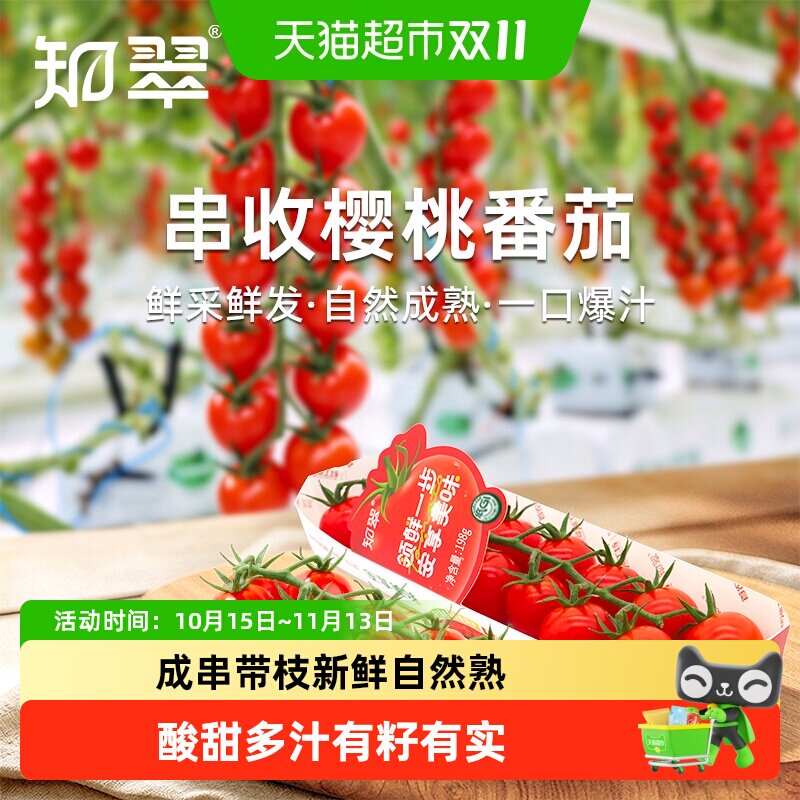 知翠串收樱桃番茄198g*6盒智慧农业熊蜂授粉纯净水源优选品种新鲜
