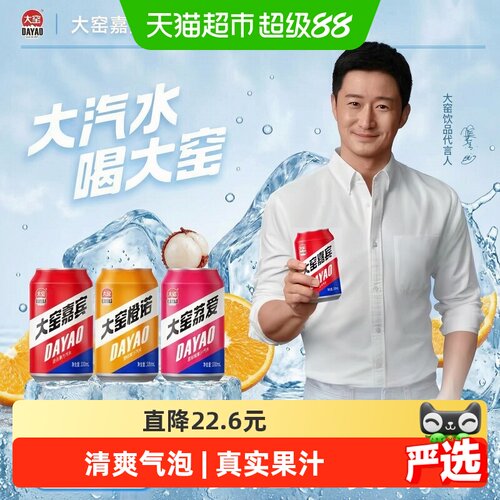 大窑汽水嘉宾橙诺荔枝味碳酸饮料