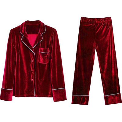 noirtease薄款性感丝绒长袖睡衣