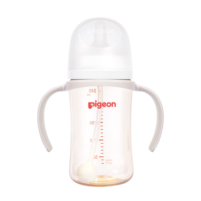 贝亲/Pigeon自然离乳重力球吸管杯奶瓶PPSU双把手奶瓶