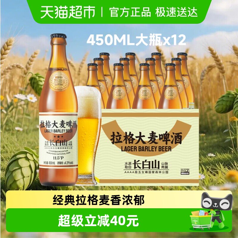 觅刻精酿啤酒11.5&deg;拉格大麦黄啤原浆全麦芽啤酒450ml*12瓶装整箱