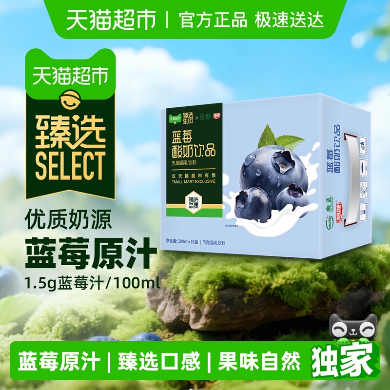 【臻选】燕塘蓝莓味酸牛奶饮品200ml*16盒早餐营养常温乳酸菌饮料